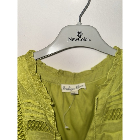 Indigo Rose lime green midi dress L(with imperfections) read description - Picture 11 of 16